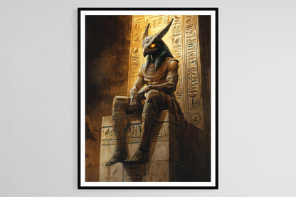 Affiche Horus – Poster Dieu Faucon et Temple Ancien