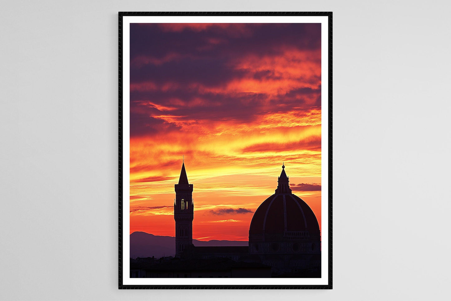 Affiche Florence – Poster Silhouette du Duomo au coucher de soleil