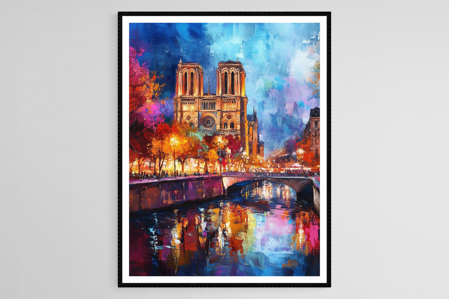 Affiche Cathédrale Notre-Dame – Poster Couteau Palettiste, Paris à l'Aube