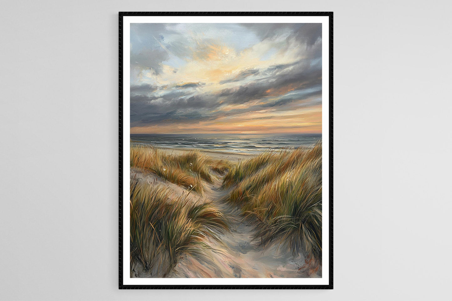 Affiche Péninsule de Hel – Poster Dunes venteuses et coucher de soleil balte