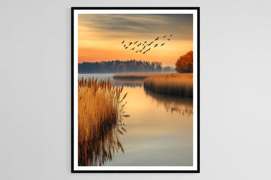 Affiche Marais de Biebrza – Poster Câpres dorés et reflets d'automne