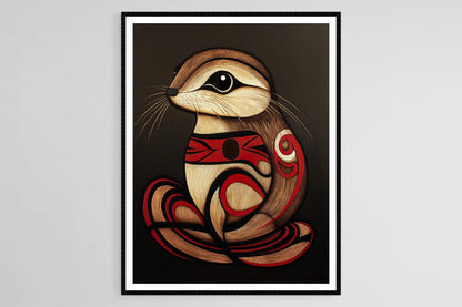 Affiche Loutre Haida – Art Tribal sur la Curiosité et la Joie