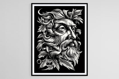 Affiche Esprit de la Nature – Impression artisanale en linogravure vintage