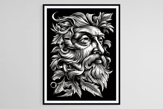 Affiche Esprit de la Nature – Impression artisanale en linogravure vintage