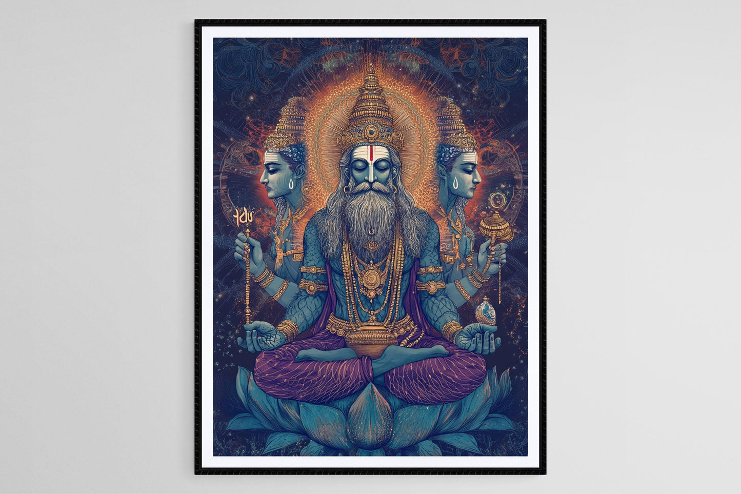 Affiche Brahma – Art de la divinité à quatre têtes, créateur de l'univers