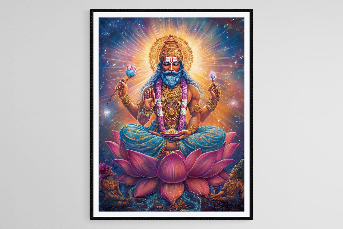 Affiche Brahma – Poster Art Spirituelle avec Lotus Cosmique