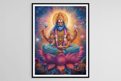 Affiche Brahma – Poster Art Spirituelle avec Lotus Cosmique