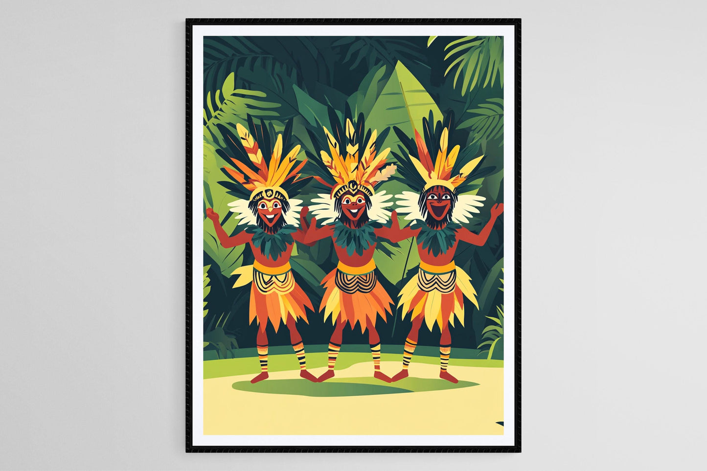 Affiche Danse Tribale de Papouasie-Nouvelle-Guinée – Art des Cérémonies