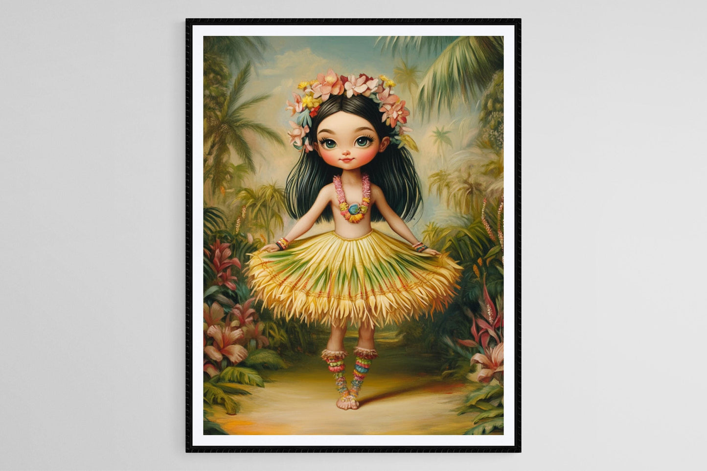 Affiche Danseuse Hula – Impression décorative île tropicale, cadeau Luau