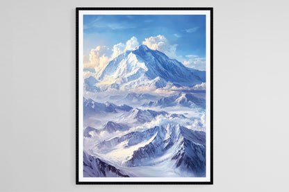Affiche Denali au-dessus des nuages – Poster Paysage majestueux de l'Alaska