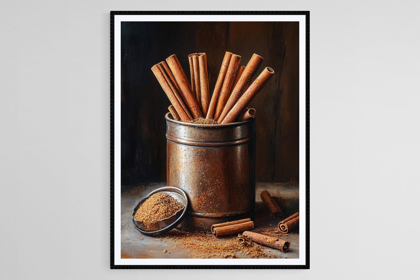 Affiche Épice de Cannelle – Illustration Vintage de Boîte à Épices