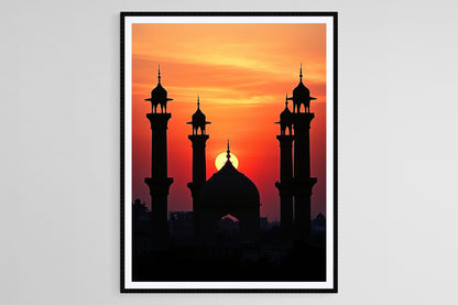 Affiche Charminar – Poster Silhouette au coucher de soleil à Hyderabad