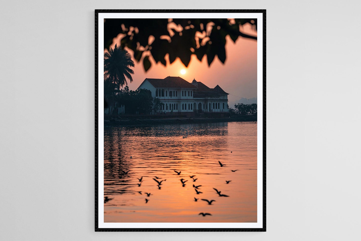 Affiche Kochi, Kerala – Poster Silhouette du Bolgatty au coucher de soleil