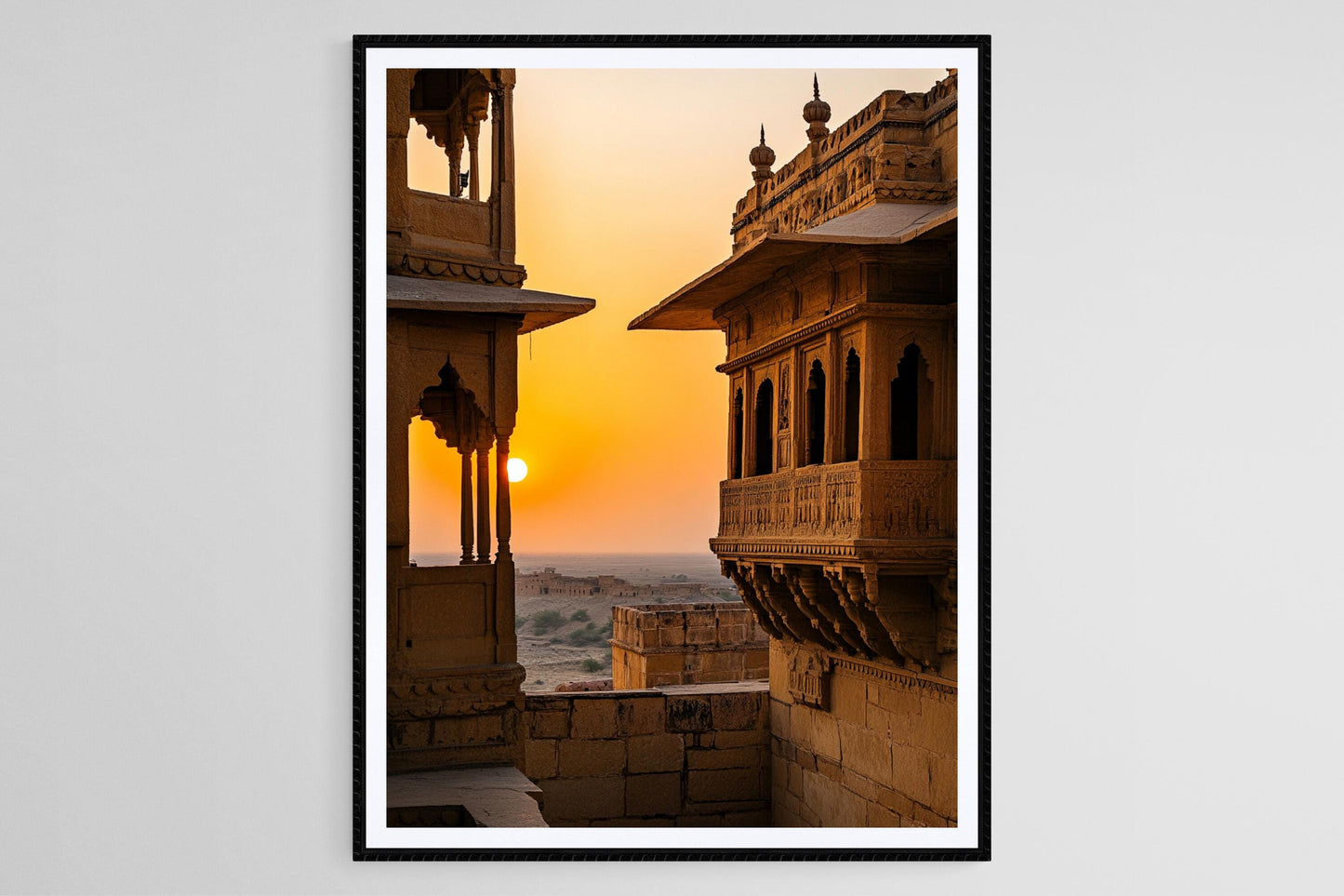 Affiche Jaisalmer – Poster Silhouette du Fort au Couché de Soleil