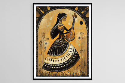 Affiche Femme d'Uttar Pradesh – Poster Art Folklorique Indien