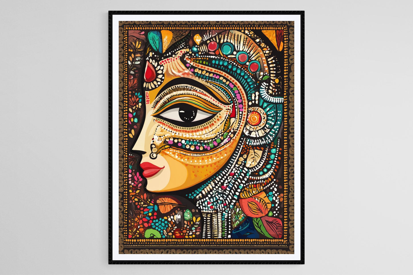Affiche Madhubani – Poster Art Traditionnelle et Motifs Indiens