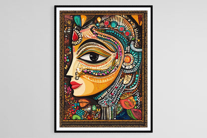 Affiche Madhubani – Poster Art Traditionnelle et Motifs Indiens