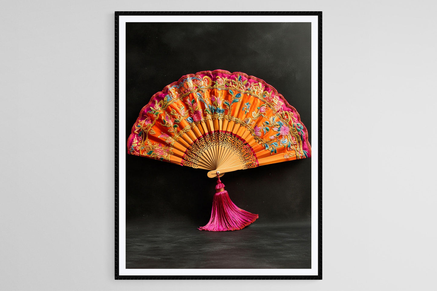 Affiche Punjabi Pakhi – Impression Art déco brodée vibrante