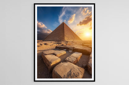 Affiche Grande Pyramide de Gizeh – Poster Émerveillement Ancien au Crépuscule