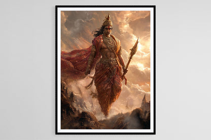 Affiche Roi Ashoka – Impression Art de l'Ancien Règne Maurya et Paix Bouddhiste