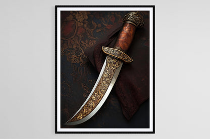 Affiche Kirpan Sikh – Impression Art, Décor Épée Intricate, Symbole Religieux