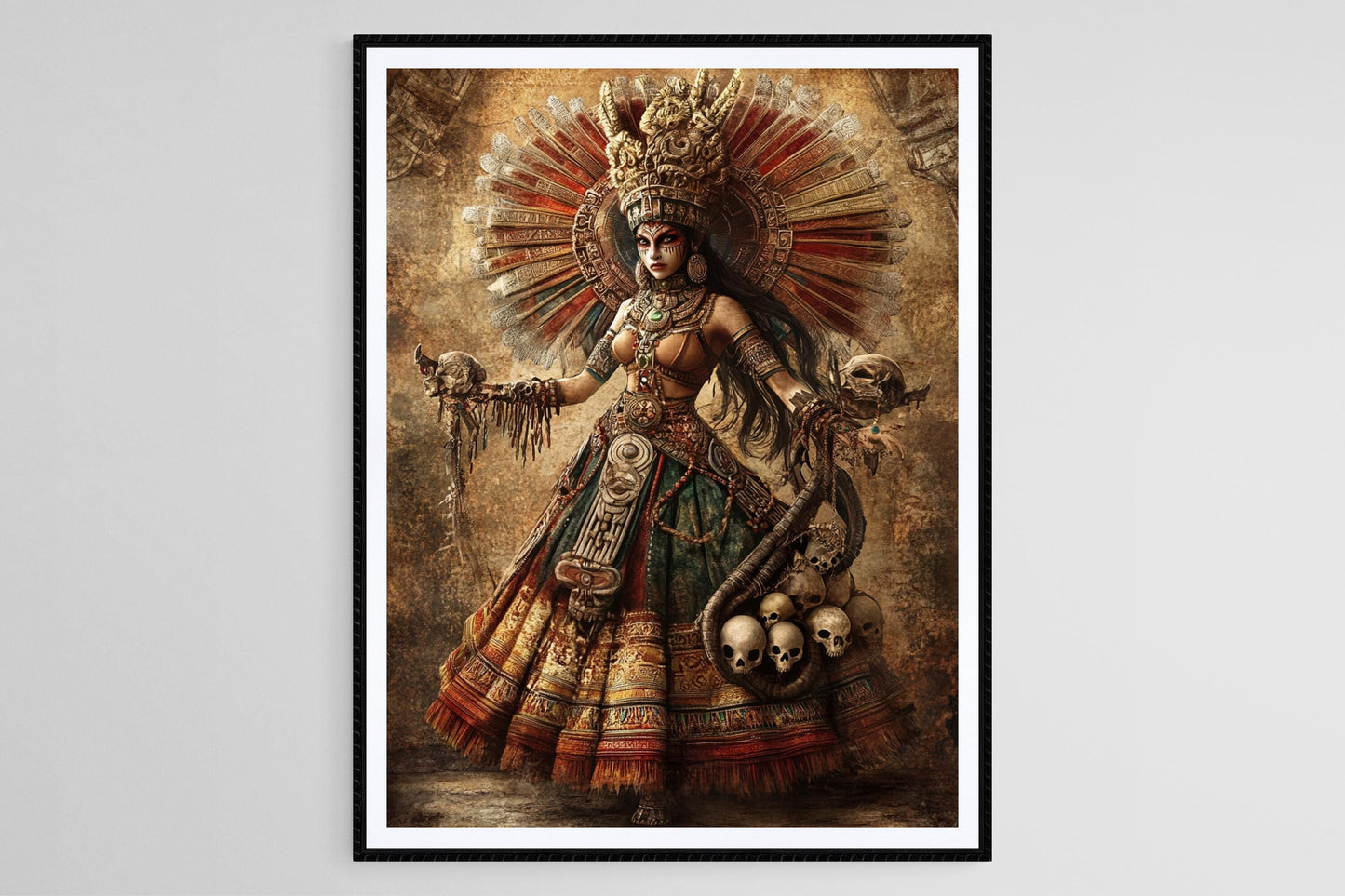 Affiche Coatlicue – Poster Art de la Déesse Azteque de la Vie et de la Mort