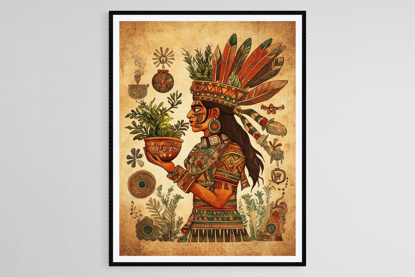 Affiche Huitzilton – Poster de l'Art du Dieu Azteque de la Guérison