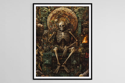 Affiche Mictlantecuhtli – Poster de l'Art du Dieu Aztèque des Morts