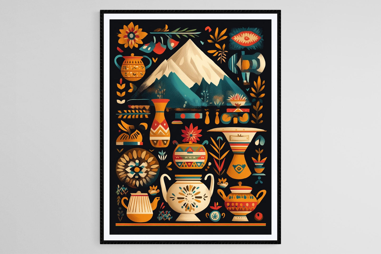 Affiche Artisanat Népalais – Poster Textiles et Poteries Traditionnels