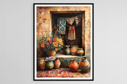 Affiche Atelier de Pottery Népalais – Poster Pots et Vases en Argile