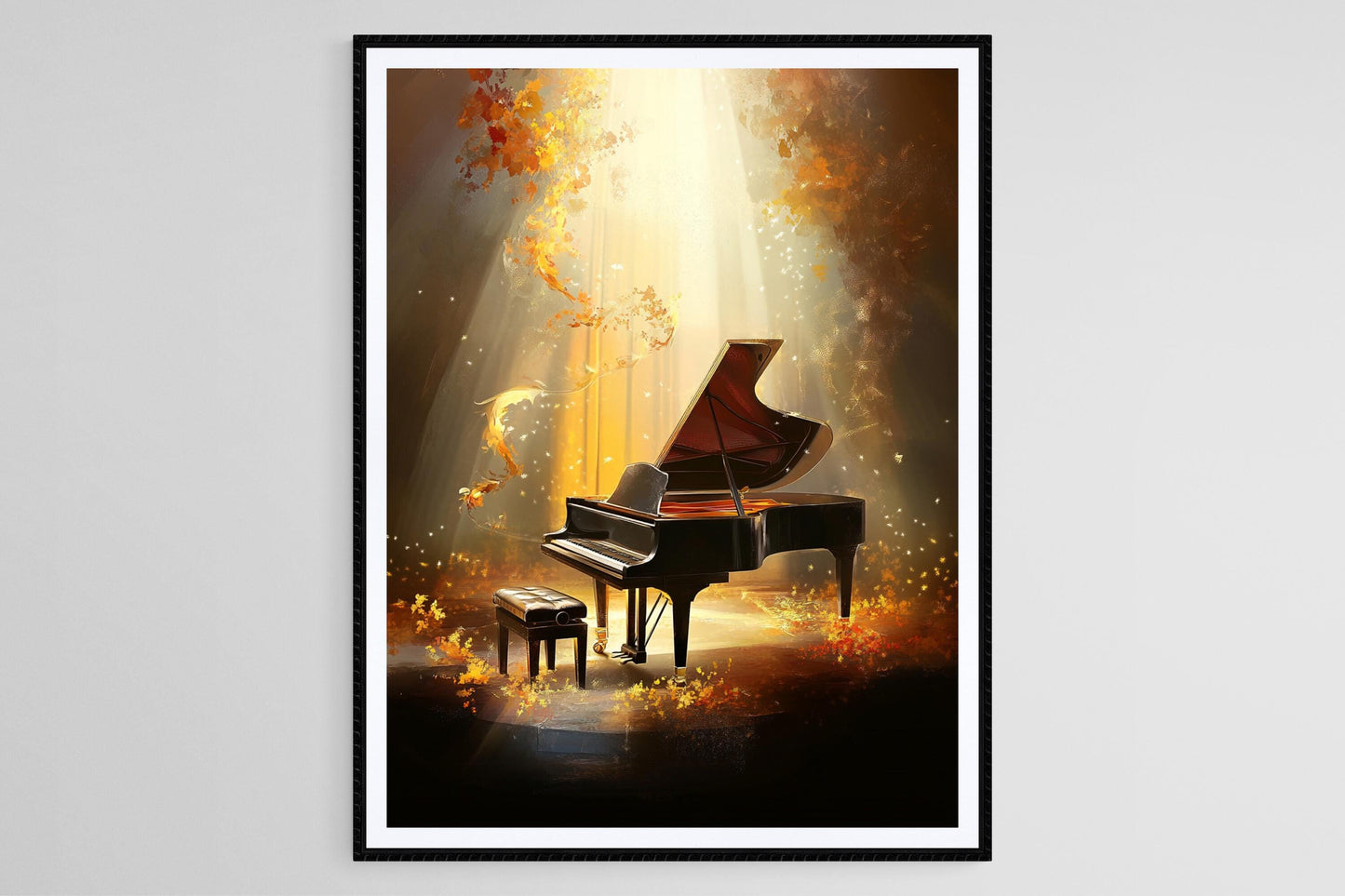 Affiche Piano Rêveur – Poster Élégant pour Décor de Salle de Musique
