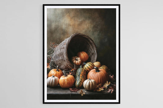 Affiche Récolte Abondante – Poster Décor Rustique de Thanksgiving