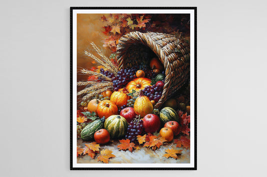 Affiche Fête d'Action de Grâce – Poster Art de Récolte Automnale