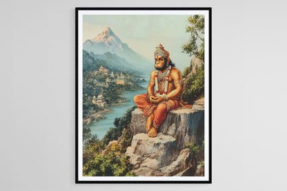 Affiche Hanuman – Poster du Seigneur Hanuman sur la Montagne Sanjeevani