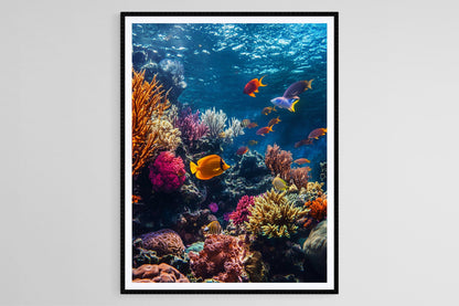 Affiche Récif Corallien des Fidji – Poster Art Marin Vibrant