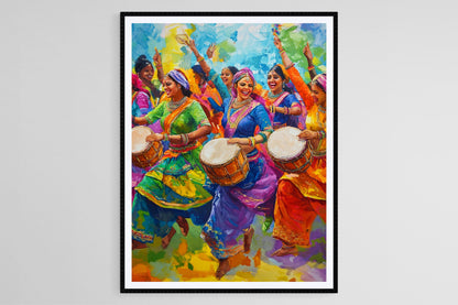 Affiche Bhangra – Impression d'Art Vibrante de la Culture Punjabi