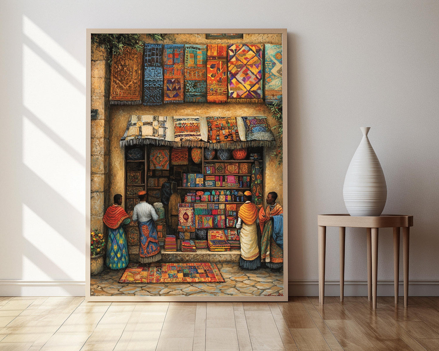 Affiche Tapis Éthiopien – Impression d'Art Textile Traditionnelle