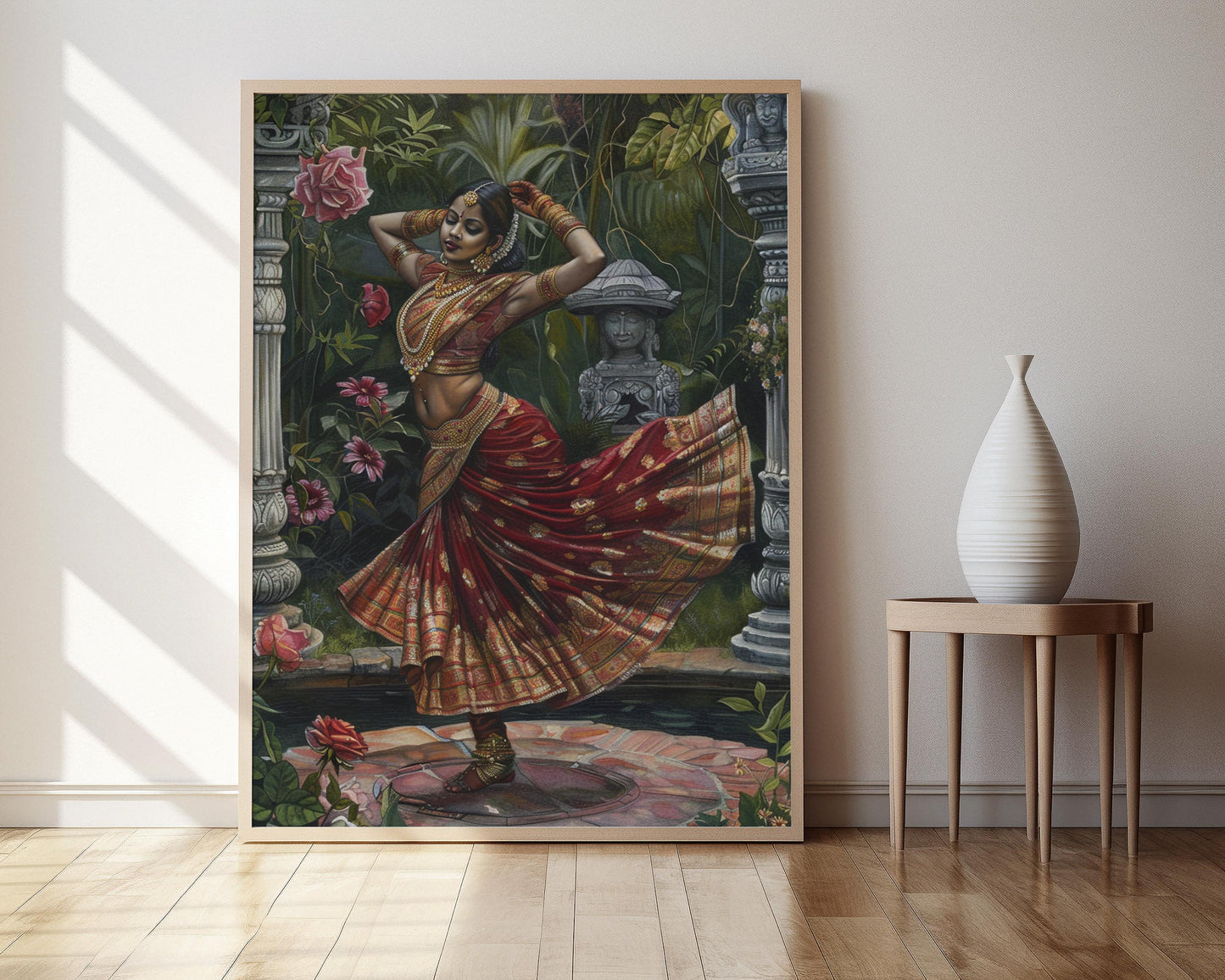 Affiche Bharatanatyam – Impression artistique de danse indienne élégante