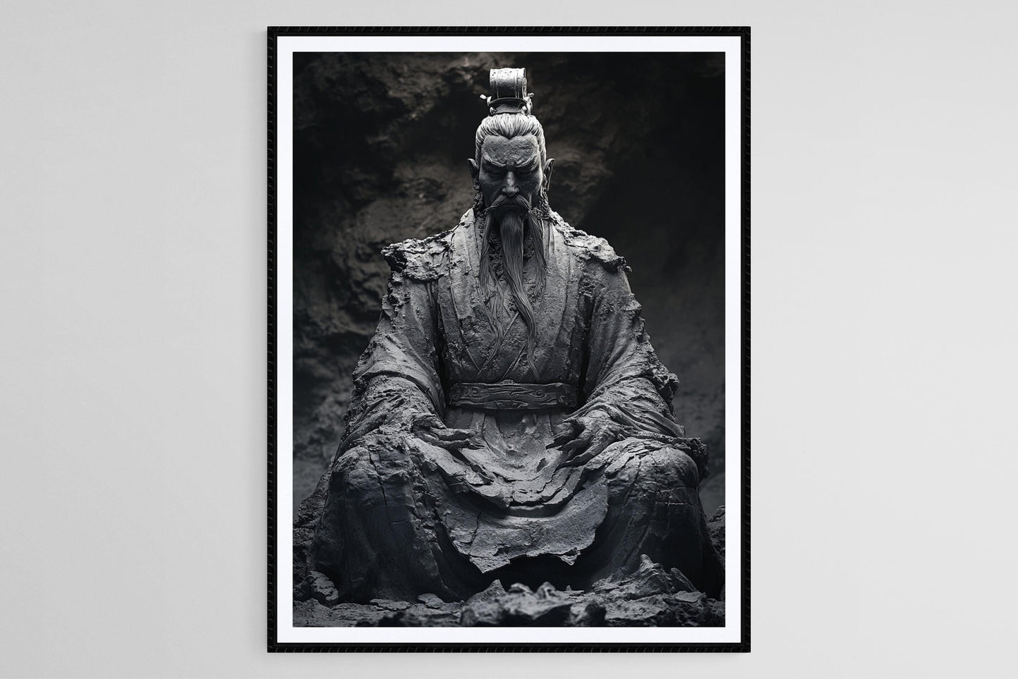 Affiche Empereur Chinois Xuan – Illustration Monochrome Art Historique