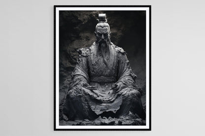 Affiche Empereur Chinois Xuan – Illustration Monochrome Art Historique