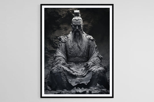 Affiche Empereur Chinois Xuan – Illustration Monochrome Art Historique