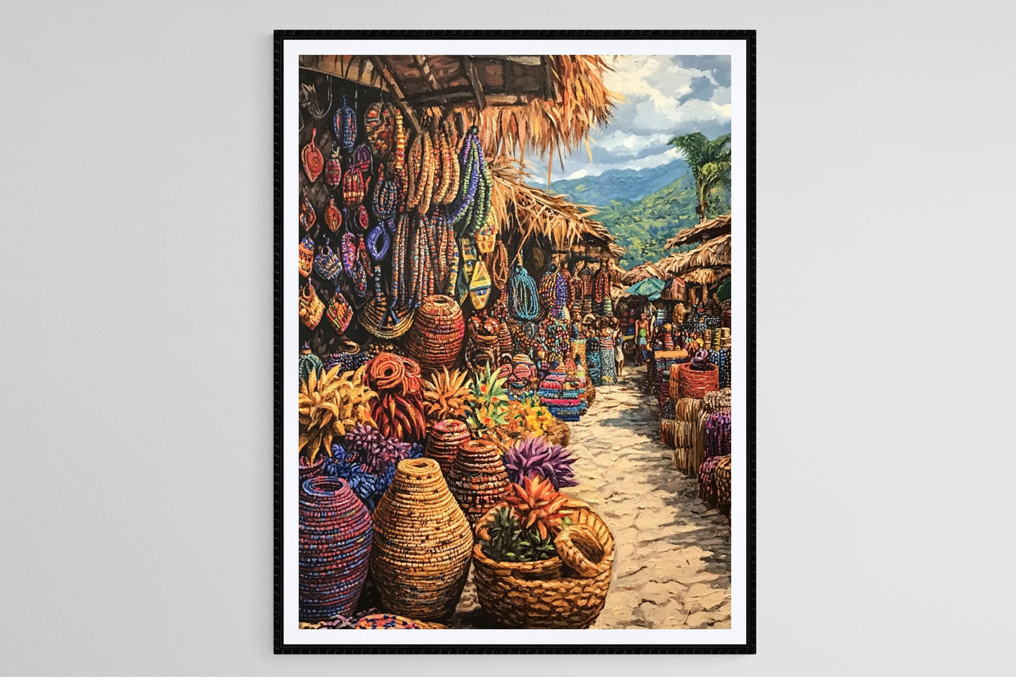 Affiche Marché d'Art Haïtien – Poster Créativité Colorée et Artisanat