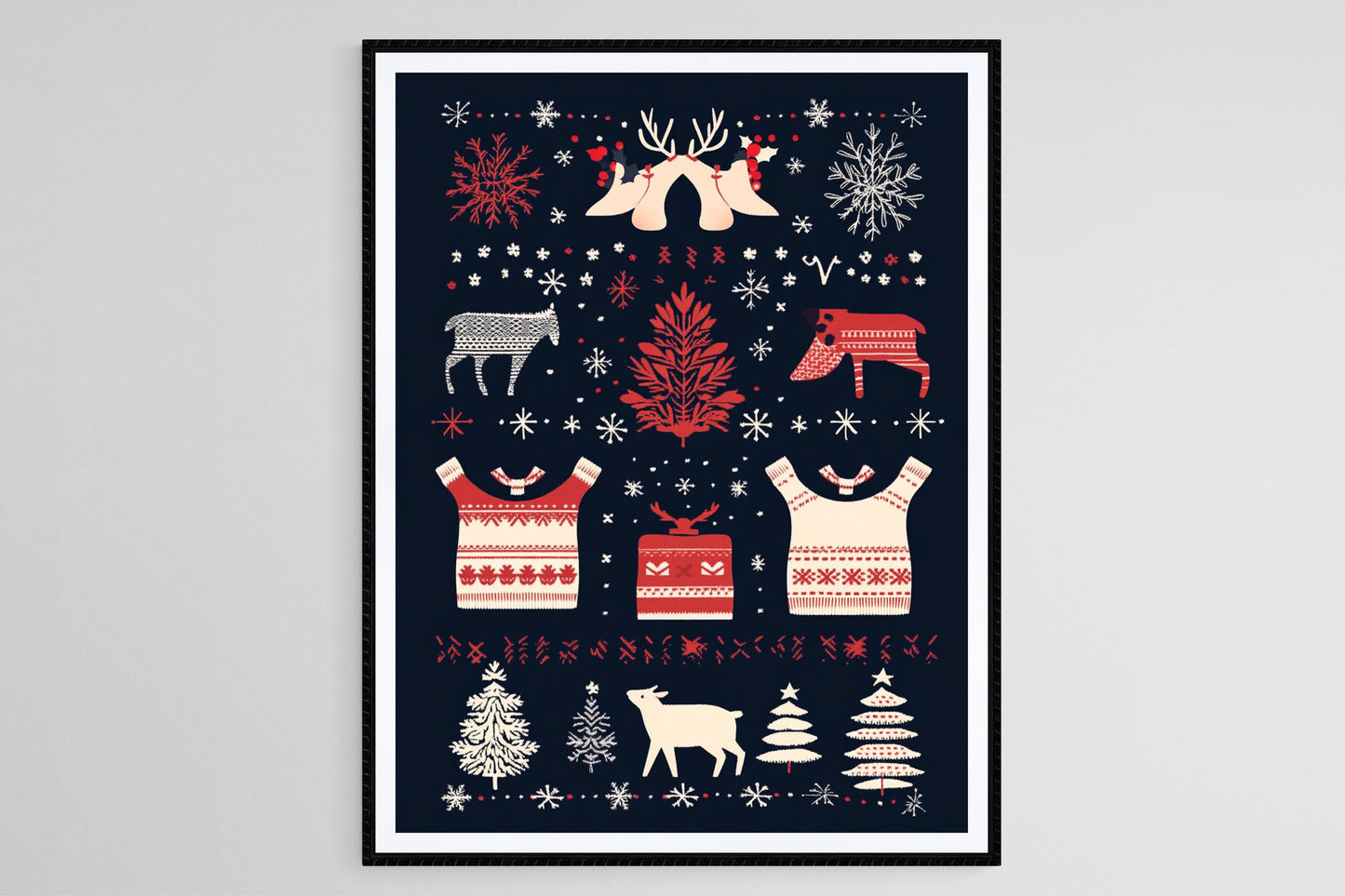 Affiche Renne Nordique – Poster Art Déco Scandinave Cozy