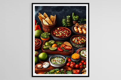 Affiche Art Culinaire Mexicaine – Décor Coloré pour Cuisine