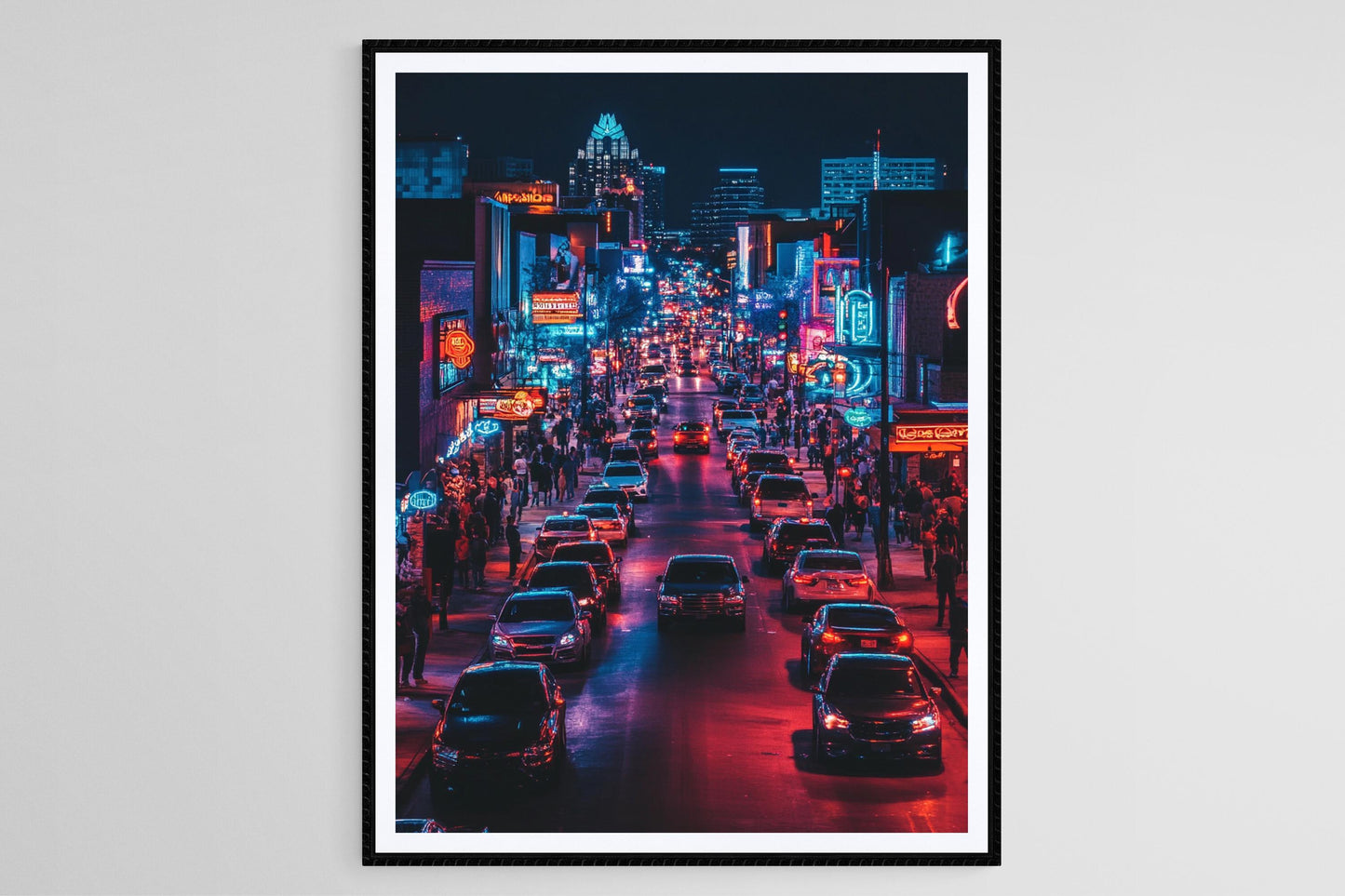 Affiche Austin Texas – Poster Scène de Musique et Néons