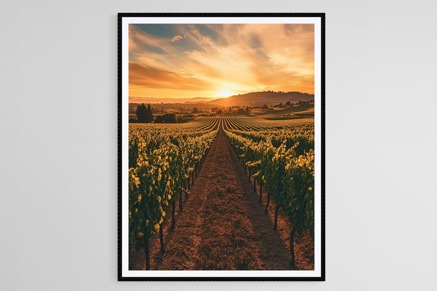 Affiche Napa Valley – Impression artistique du coucher de soleil dans les vignes