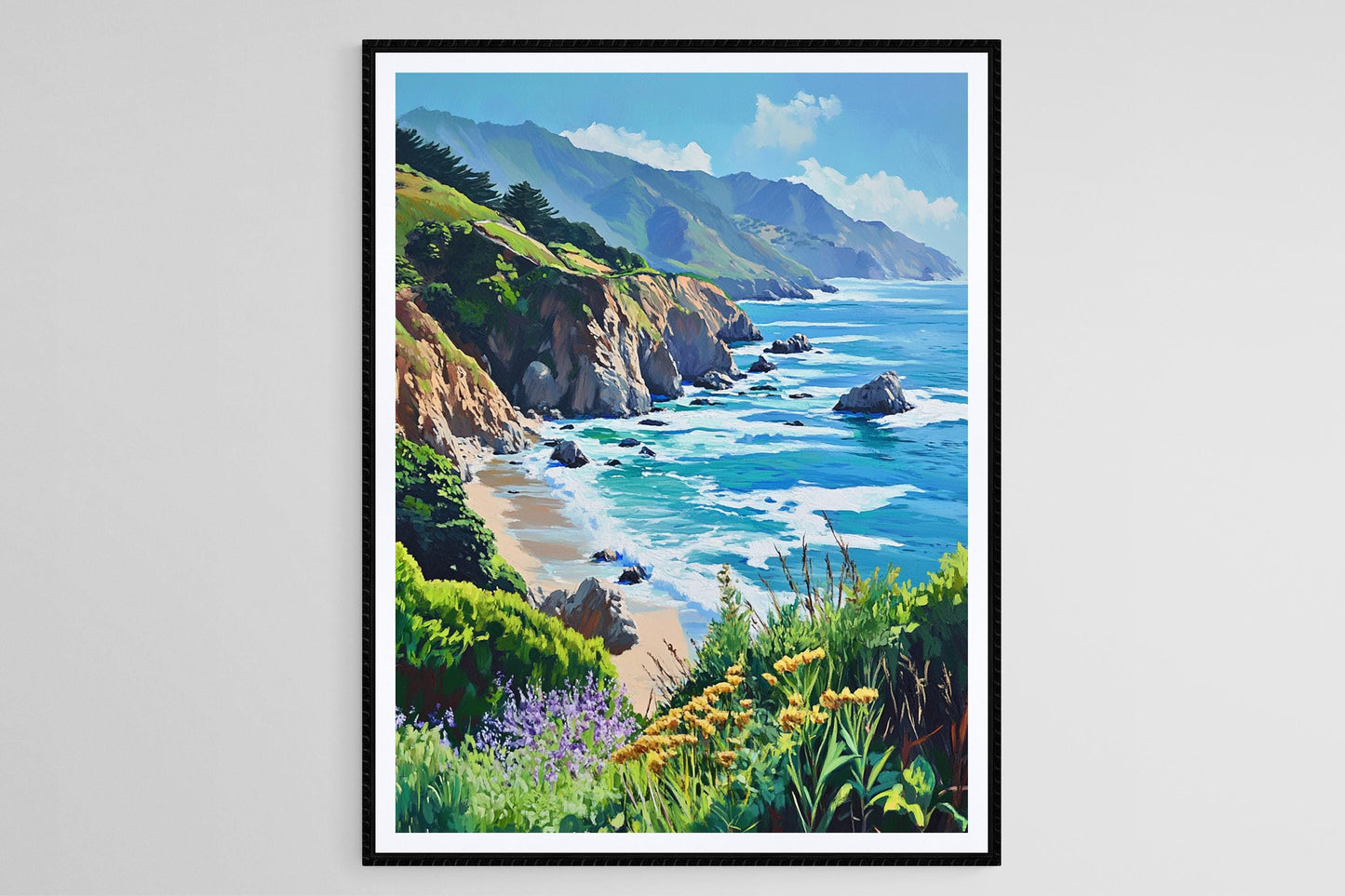 Affiche Côte de Big Sur – Poster Vagues et Falaises Spectaculaires