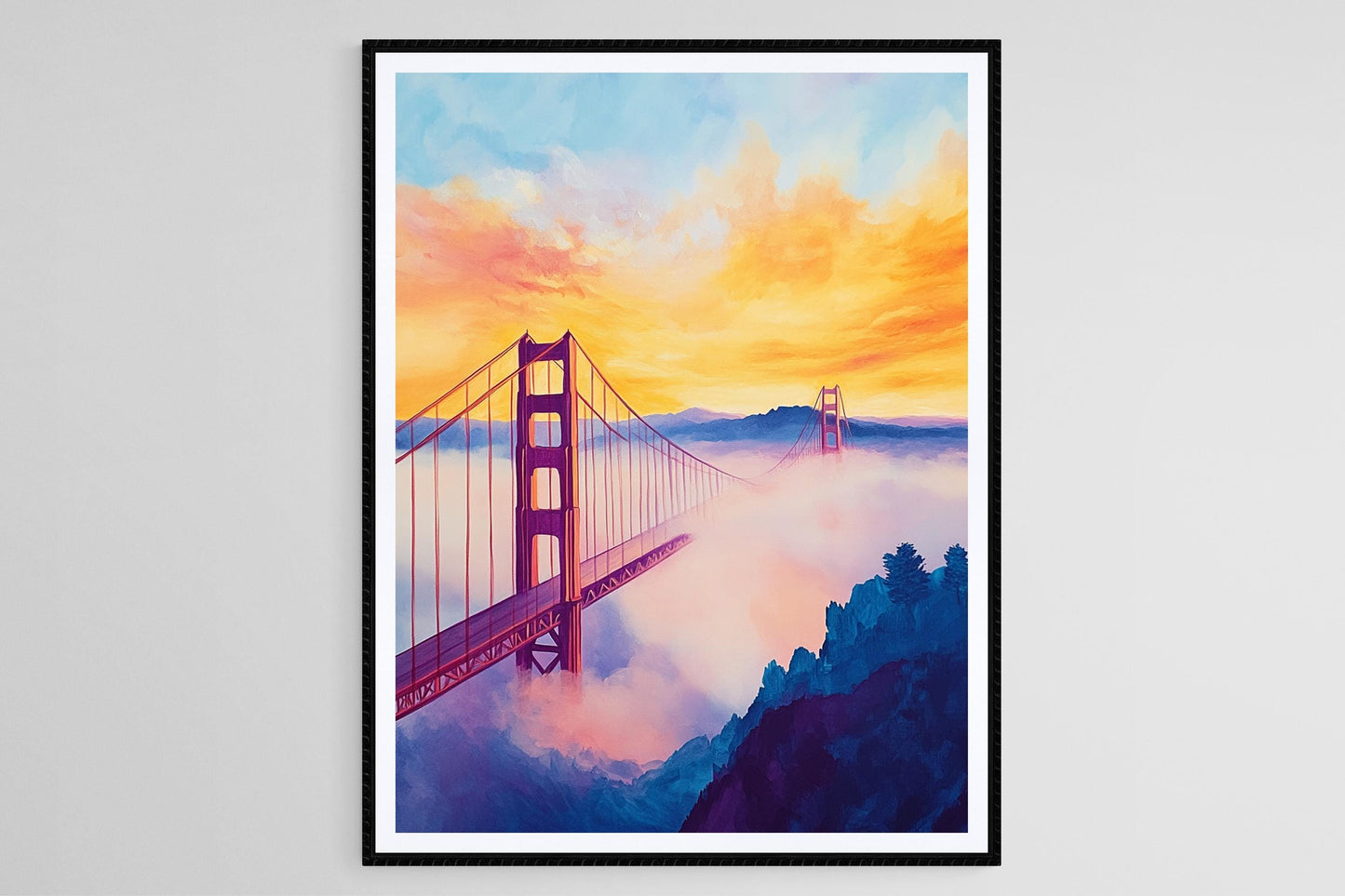 Affiche Lever de soleil sur le Golden Gate – Poster Vue emblématique de San Francisco