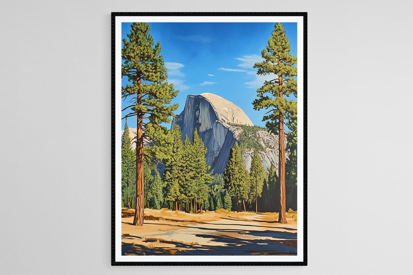 Affiche Parc Yosemite – Poster Art Déco de Half Dome et Pins