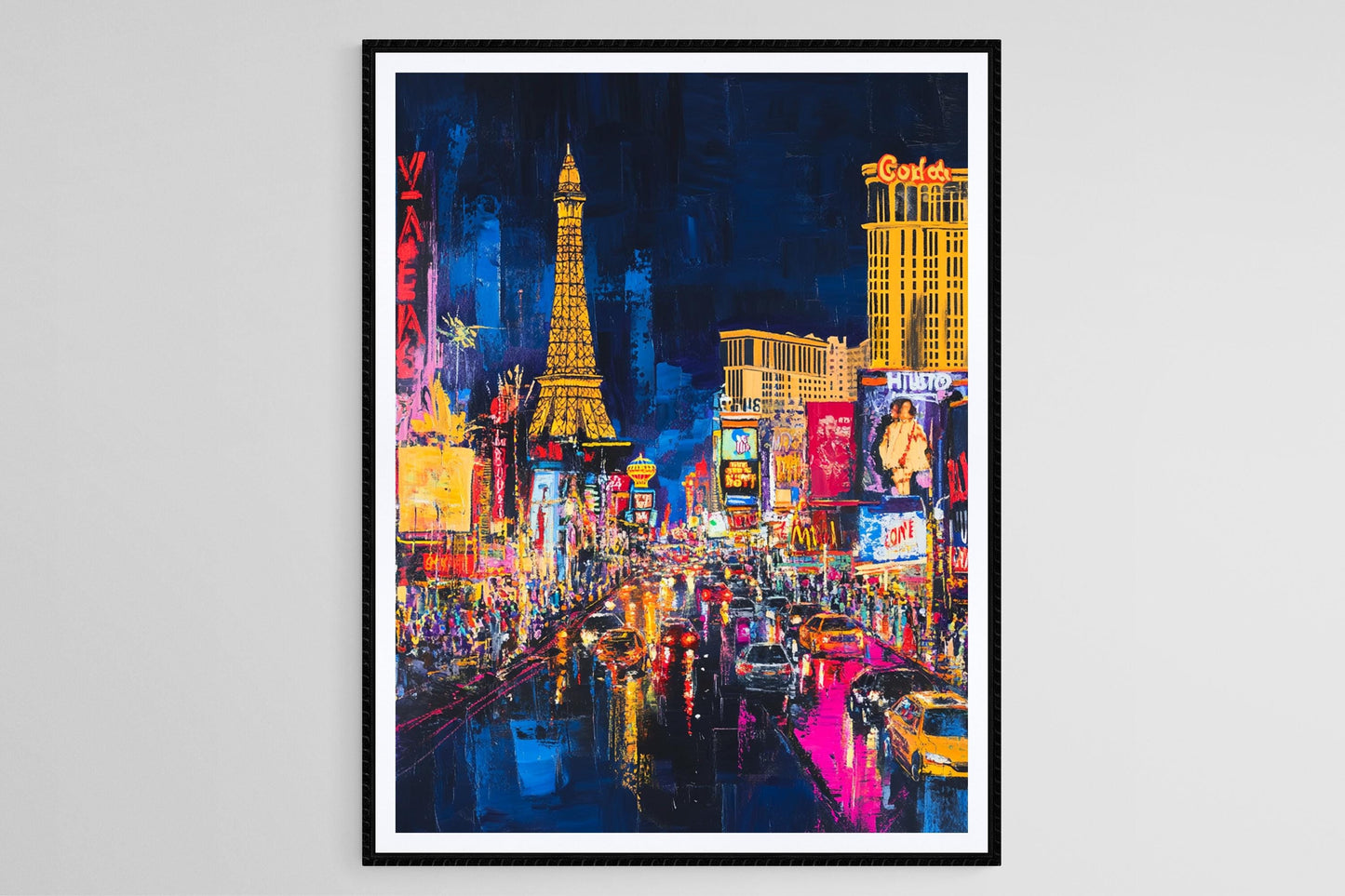 Affiche Las Vegas – Poster Art des lumières néon et de l'action des casinos